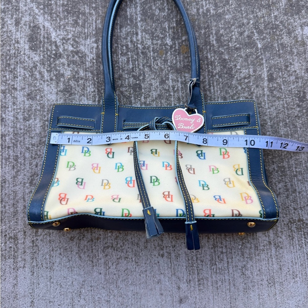 Dooney & Bourke Navy Trim Multicolor Logo Tote - Picture 4 of 9